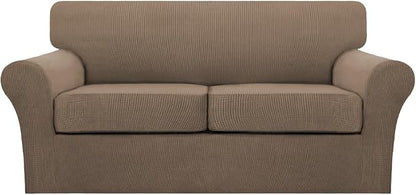 Turquoize 3 Piece Sofa Covers for 2 Cushion Couch Sofa Slipcover Soft Couch by Turquoize