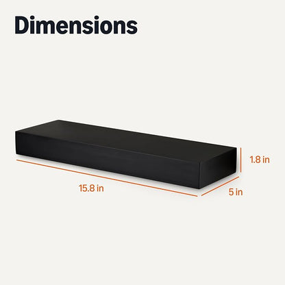 Amazon Basics Wood Floating Wall Shelves, 15.8" x 5" x 1.8" - Image 2