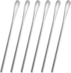 6-Pack 6.2" / 15.8cm Stainless Steel Long Handle Stirring & Mixing Spoon – Reusable Bar Tool for Coffee, Tea, Iced Drinks & Cocktails