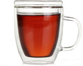 Insulated Espresso Cups - 16 oz Double Wall Glass Mugs With Handle and Lid - Cold & Heat Resistant - Perfect for Coffee, Tea, Milk, Wine