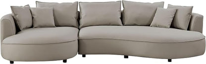 125'' Leather Curved Sofa Couch Sectional Sofa Couch - Image 9