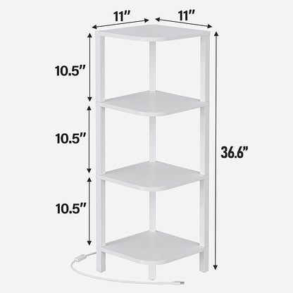 TUTOTAK Corner Shelf, 4-Tier Corner Bookshelf - Image 2