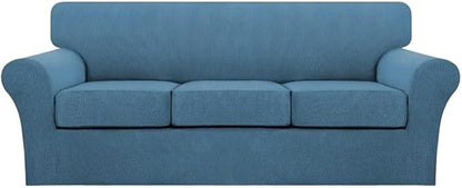 Turquoize 4 Piece Sofa Covers for 3 Cushion Couch Sofa Slipcover Soft Couch by Turquoize