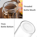Oidium 4 oz Glass Jars with Bamboo Lids,4-Pack,Glass Spice Jars,Bulk Clear Round for Making Candles,Small Glass Jars For Flour,Sugar,Spices,Tea,Jams,Liquid.wide mouth Mini Jars (Clear 4Pack(4oz))