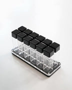 Normcore 12 Tubes Coffee Bean Cellars with Stand & Hopper - Single Dose Coffee Bean Vaults - Espresso Bean Storage Set - One-Way Exhaust Valve - Capacity 25-28g