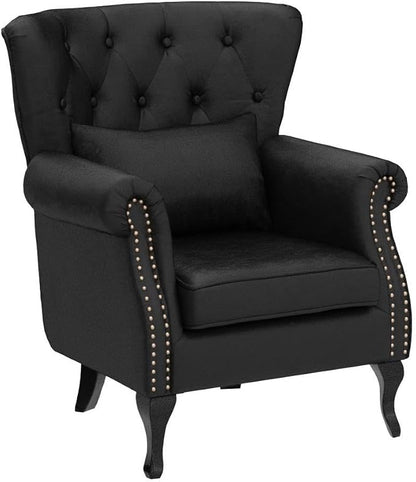 Mid Century Modern Accent Chair Upholstered Armchair Comfy Velvet Fabric Single - Image 5