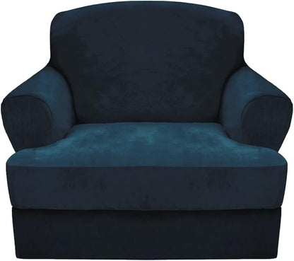 CUCRAF T Cushion Sofa Cover 2 Piece Armchair Slipcovers, Soft Thick Velvet by CUCRAF