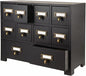 Apothecary Cabinet with 10 Drawers & Labels Rustic Library Card Catalog Cabinet by PACKGILO