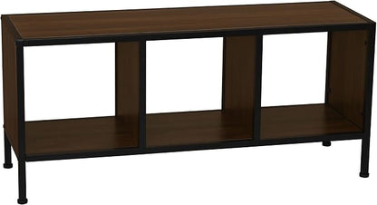 Household Essentials Jamestown Square Cubby TV Stand in Walnut Wood Grain by HouseholdEssentials