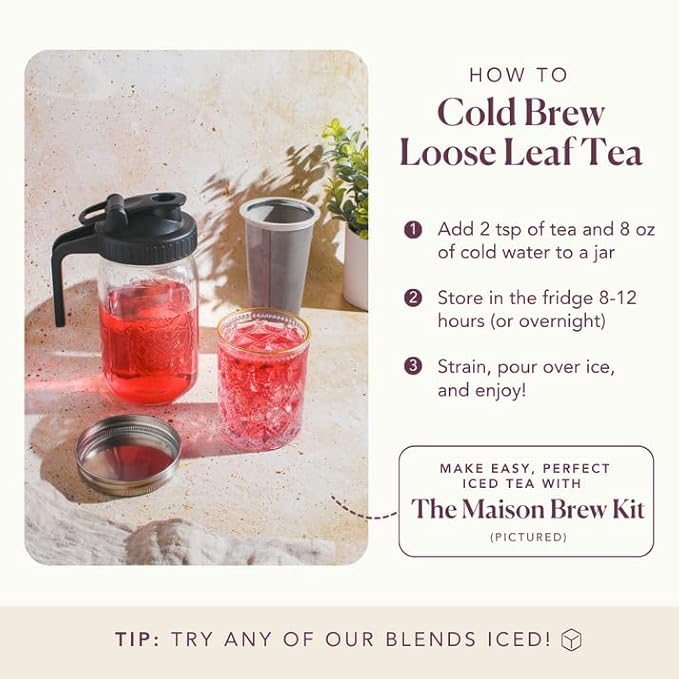 Vanilla Sugar Cookie Herbal Tea – Caffeine-Free Loose Leaf Blend with Rooibos, Vanilla and Cinnamon – Naturally Smooth Flavor, No Added Sugar – 60 to 80 Cups – Small Batch USA – Plum Deluxe