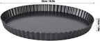 Fluted Tart Pan with Removable Bottom, Carbon Steel Round Tart Pan, Deep Baking Dish Pie Plate for Cakes Pies ([Thickened] 10-inch live bottom pie plate)