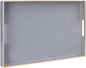 MAONAME Gray Serving Tray with Handles, Modern Grey Decorative Tray by MAONAME