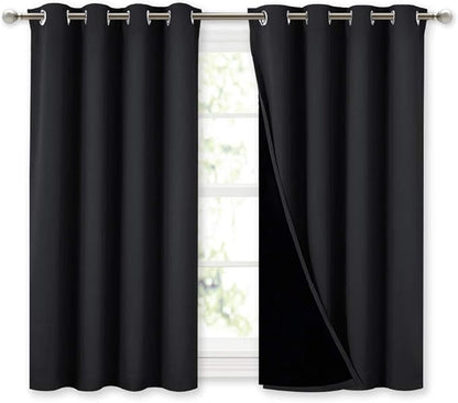 NICETOWN 100% Blackout Curtains 45 inches Length, 2 Thick Layers Completely by NICETOWN