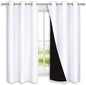 NICETOWN Pure White 100% Blackout Lined Curtains, 2 Thick Layers Completely by NICETOWN