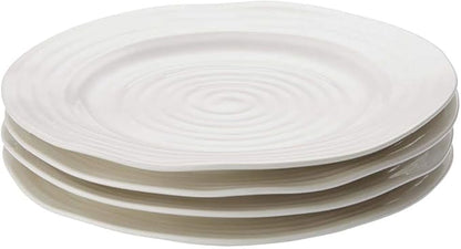 Portmeirion Sophie Conran Salad Plate Set of 4-8 Inch Fine Porcelain Round Dinnerware, White Dish for Casual Dining, Serving & Entertaining - Dishwasher, Microwave, Freezer & Oven Safe