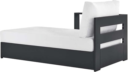 Modway Tahoe Aluminum Outdoor Chaise Lounge in Gray White - Image 4