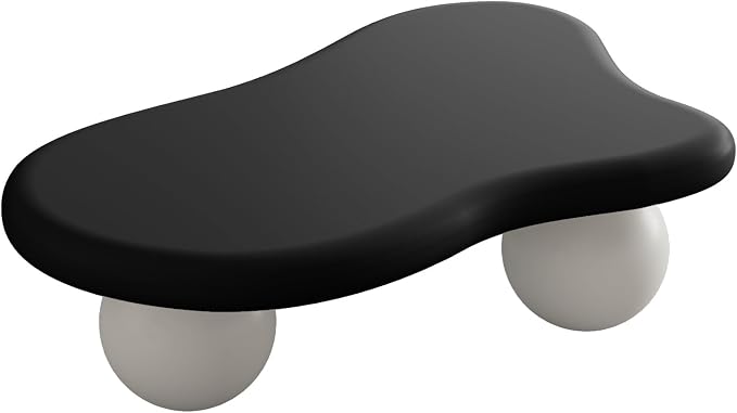 47.2" Cloud Coffee Table with 3 Ball Legs, Modern Irregular Center Table - Image 6