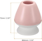 HARFINGTON Ceramic Chasen Stand 73mm Matcha Whisk Holder Teas Set Whisks Stand Traditional Matcha Tea Chasen Holder Tea Set Accessories for Tea Tasting, Pink White