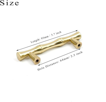 2PCS Bamboo Shape Handle, Zinc Alloy Cabinet Handles, 2.5 Inch Hole Distance - Image 4