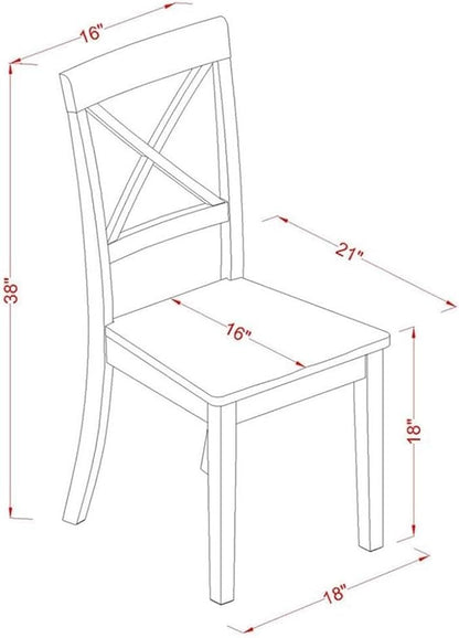 East West Furniture BOC-OAK-W Boston Kitchen Dining Chairs - Image 3