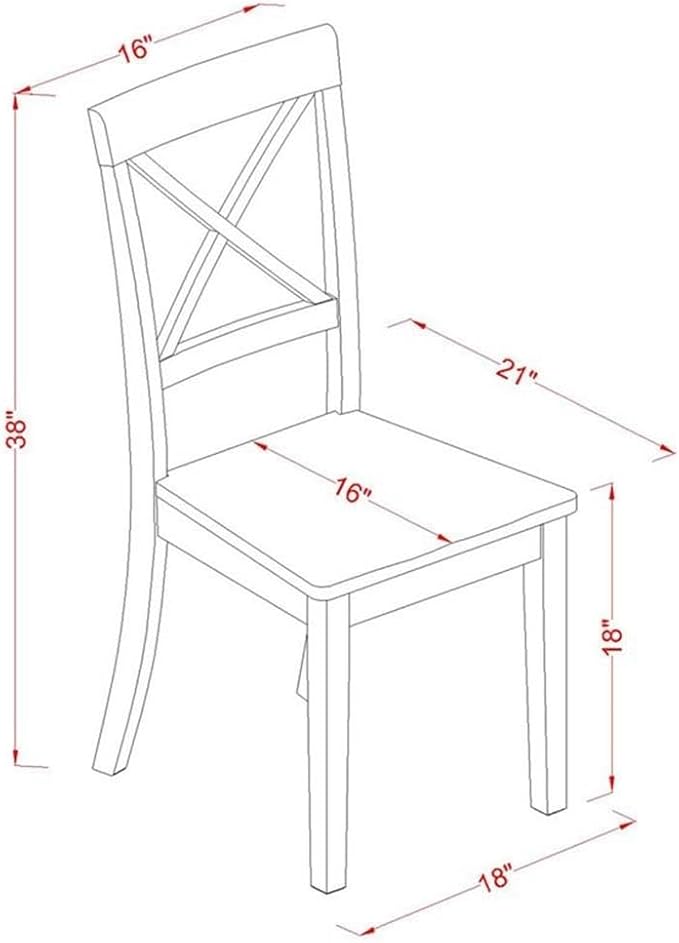 East West Furniture BOC-BLK-W Boston Dining Room Chairs - Image 3