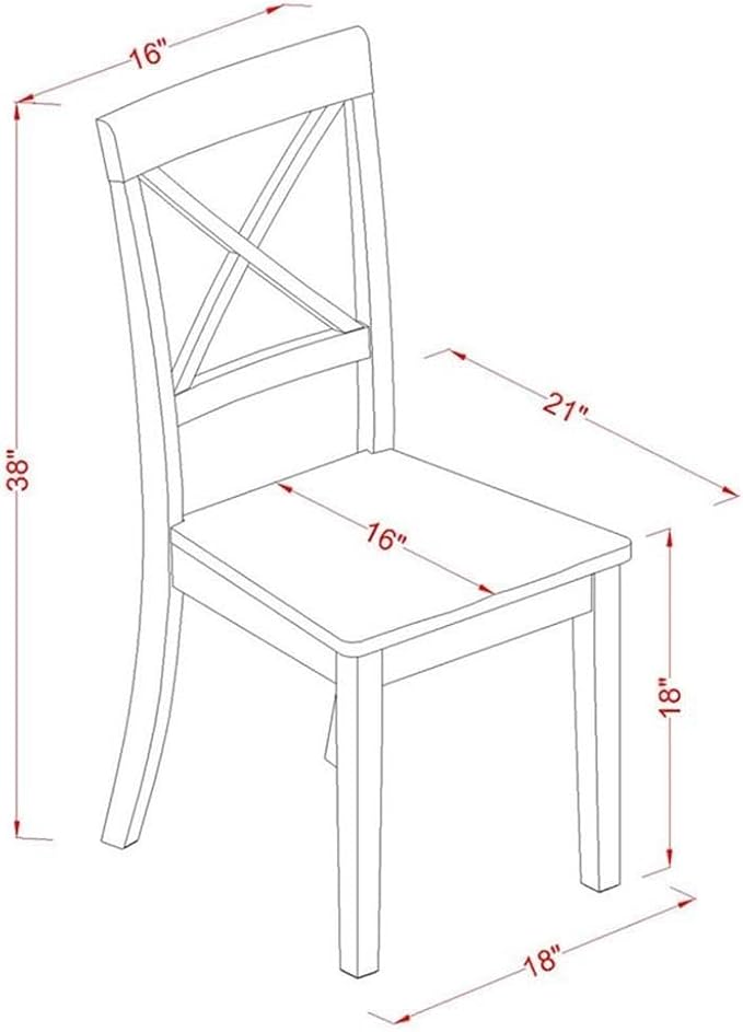 East West Furniture BOC-WHI-LC Boston Dinette Chairs - Image 3