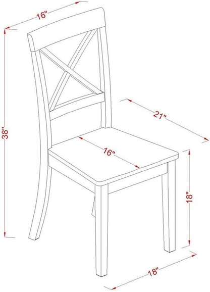 East West Furniture BOC-WHI-LC Boston Dinette Chairs - Image 3