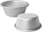 Aluminum Alloy Tart Pan, 3 Inch Cute Flan Mold, 10 Pieces Egg Tart Molds for Baking Pastel de Nata, Pie, Tartlet, Popover - Silver Tin