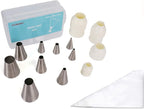 9 Pcs Round Piping Tip,Macaron Piping Tip,Cake and Cookie Decorating Plain Tube Set