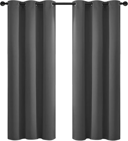 Yakamok Room Darkening Curtains 42x72 inch Length Charcoal Grey-Living Room | 2 by Yakamok