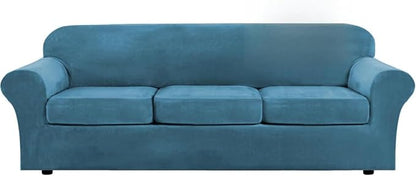 H.VERSAILTEX High Stretch Sofa Slipcover 4 Piece Cover Velvet Furniture by HVERSAILTEX