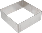 Luxshiny Stainless Steel Cake Ring Set Adjustable Square Baking Molds for Diy Desserts 5 Inch Pastry Rings for Cake Mousse and Baking