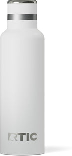 RTIC 20oz Journey Bottle Metal Stainless Steel Vacuum Insulated, BPA Free, Reusable, for Water, Hot and Cold Drinks, Travel, Sports, Camping, White