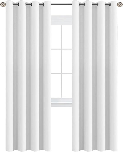 H.VERSAILTEX White Curtains for Bedroom Pure White Curtain 96 inches Long for by HVERSAILTEX