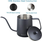 Easyworkz Gage Gooseneck Pour Over Coffee Kettle 12 oz Stainless Steel Hand Drip Coffee Pot With Long Narrow Spout