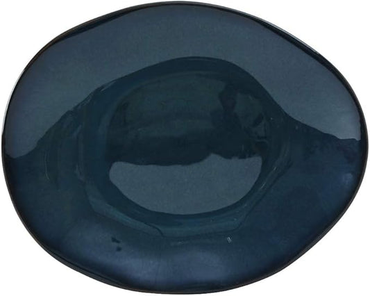 Tuxton China GAN-652 Ellipse Plate, 12" x 9-3/4", oblong, microwave & dishwasher safe, oven proof, fully vitrified, lead-free, ceramic, TuxTrendz, Artisan, Night Sky, Pack of 12