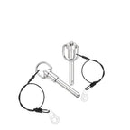 uxcell 1 Pcs Quick Release Pin, 5/16" x 1.57"(Dia. x L) Push-Button Ball Locking Pin 304 Stainless Steel Ring Handle Locking Pin with Wire for Audio Bimini Top Marine, Silver