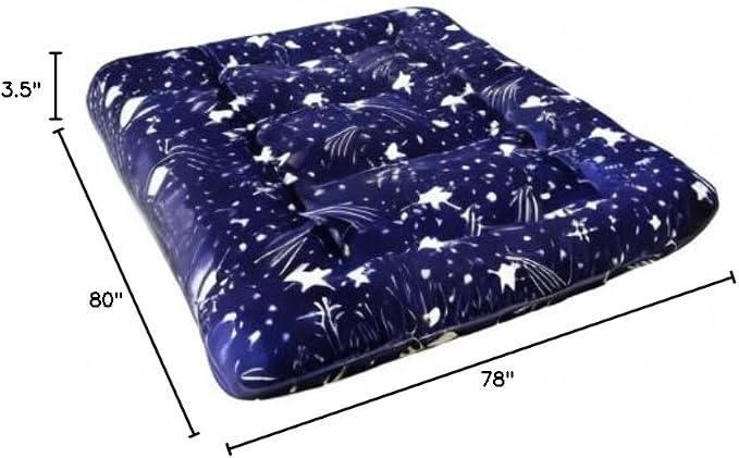 MAXYOYO Navy Starry Sky Japanese Floor Futon Mattress, Tatami Mat Portable - Image 2