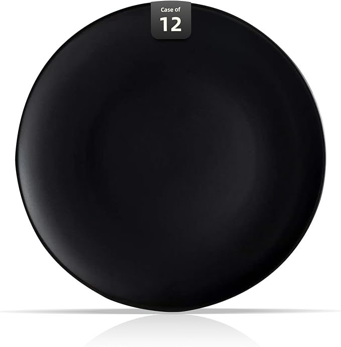 Stoneware Coupe Commercial Grade Dinnerware, Matte Black Plate 12.25", Case of 12