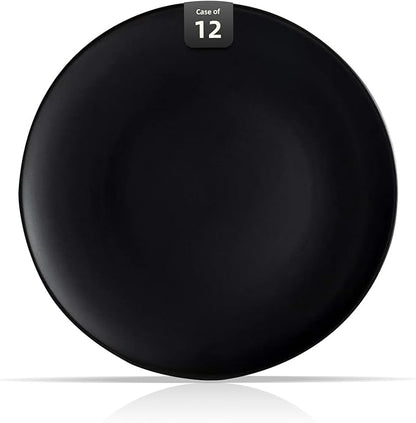 Stoneware Coupe Commercial Grade Dinnerware, Matte Black Plate 12.25", Case of 12