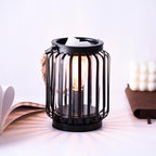 Electric Wax Warmer,Metal Wax Warmer,Rustic Candle Wax Burner for Aromatherapy Wax, Oil Burner,Fragrance,Home Decoration, Gifts (Lanterns), Black, HLBULB-002
