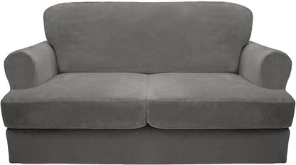 CUCRAF T Cushion Sofa Cover 3 Piece Loveseat Slipcovers, Soft Thick Velvet by CUCRAF