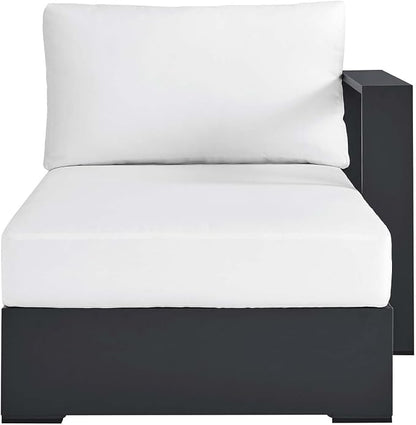 Modway Tahoe Powder-Coated Aluminum Outdoor Chaise Lounge in Gray White - Image 6