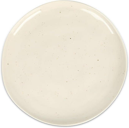 Stone Lain Mirella 4-Piece Dinner Plate Set Stoneware, Dishwasher and Microwave Safe, Beige