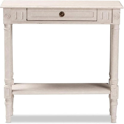 Baxton Studio Ariella Country Cottage Farmhouse Whitewashed 1-Drawer Console - Image 5