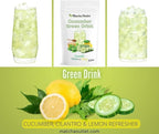 Green Drink Powder Cucumber Cilantro Honey Refresher Natural Superfood 12oz Great For Loaded Tea Bubble Tea