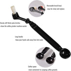 Espresso Machine Cleaning Brush Kit - CAFEMASY 2 Pieces Coffee Cleaning Brush with Spoon and 2 Pieces Detachable Brush Head for Coffee Grinder and Espresso Cleaning