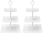 Coitak Plastic Cupcake Stands, 3 Tier Cupcake Stand, Dessert Tower Tray for Tea Party, Baby Shower and Wedding (2 Pack)