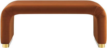 Modway EEI-6735-BRA-RUS Koda Performance Velvet Waterfall Ottoman, Brass Rust - Image 5