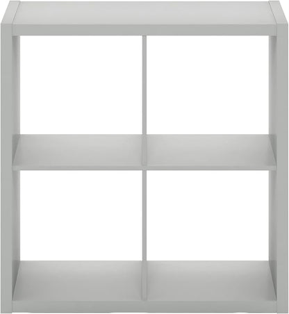 Furinno Cubicle Open Back Decorative Cube Storage Organizer, Light Grey - Image 9